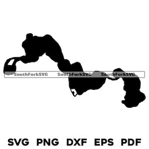 Mapa del lago Tippecanoe, Indiana, silueta, contorno, svg, png, dxf, pdf, eps, diseño gráfico vectorial, corte, grabado, archivo láser, imagen, navegación, lago