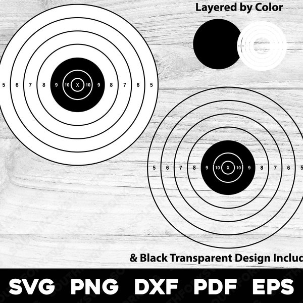 Target Design Layered & Transparent | svg png dxf eps pdf | vector graphic design cut print dye sub laser engrave cnc files commercial use