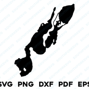 Whitewater Lake Wisconsin mappa forma sagoma svg png dxf pdf eps disegno grafico vettoriale taglio incisione laser file immagine casa sul lago in barca