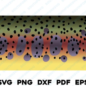 Golden Trout Skin Pattern svg png dxf eps pdf rainbow brook brown trout fly fishing design vector fishing hunting outdoors 2