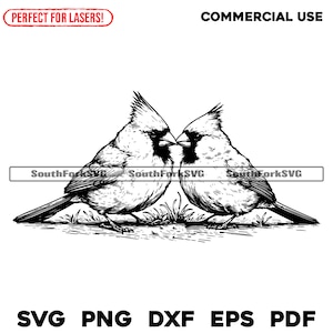 Archivos de grabado láser Cardenales Pájaros svg png dxf eps pdf / gráficos vectoriales corte impresión sublimación láser archivos cnc uso comercial