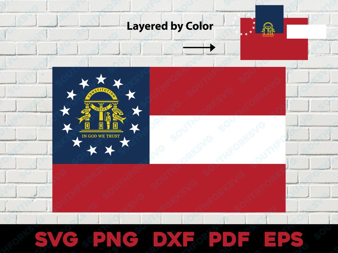 Georgia State Flag Svg Png Dxf Eps Pdf Vector Graphic Design Digital