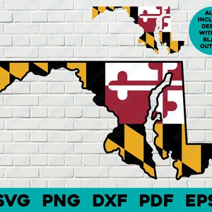 Maryland Flag State Shape svg png dxf eps pdf vector graphic design digital file U.S. 50 State Flags USA America United States Flags
