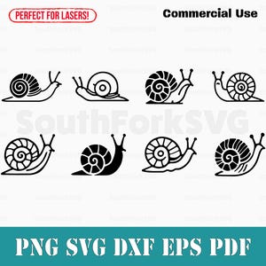 Schnecke Bundle svg png dxf eps pdf | laser gravieren cnc cut print dye sub Clip Art Dateien | sofortiger digitaler Download kommerzielle Nutzung