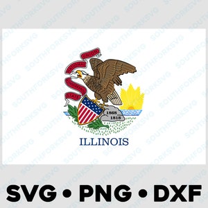 Vlag van Illinois staat svg png dxf vector grafisch ontwerp digitaal bestand VS 50 staat vlaggen VS Amerika Verenigde Staten vlaggen