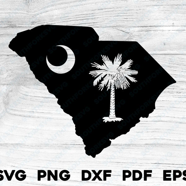 South Carolina State Flag Shape svg png dxf eps pdf | vector graphic design digital cut print laser cnc | instant download commercial use