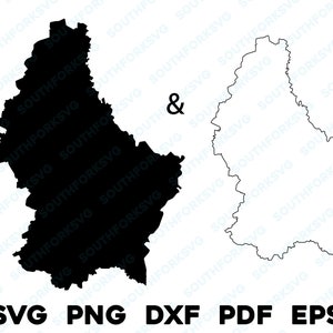 Luxemburg land silhouet & omtrek vormen svg png dxf pdf eps vector grafisch ontwerp knippen graveren laserbestand afbeelding kaart