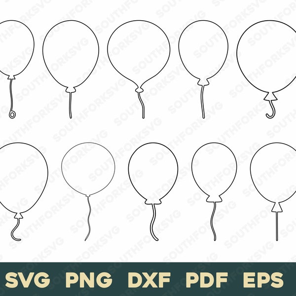 Einfache Ballon Konturen Bündel 1 | svg png dxf eps pdf | kommerzielle Nutzung