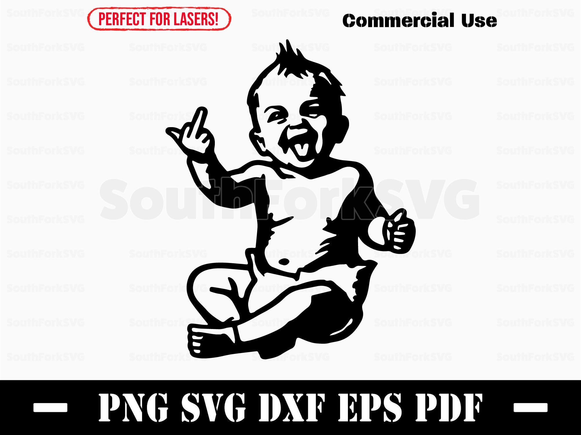 Middle Finger Dxf File Funny Baby Middle Fingers Design Svg Png Dxf Eps Pdf | Vector Graphic ...