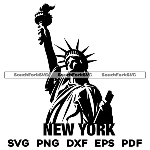 Statue of Liberty New York svg png dxf eps pdf | laser engrave cut print files vector graphic clip art | instant download commercial use