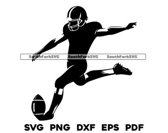 Football Kicker svg png dxf eps pdf | transparent graphic design cut print dye sub laser cnc files commerical use