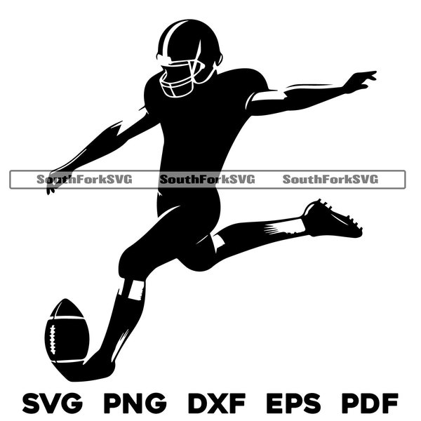 Football Kicker svg png dxf eps pdf | transparent graphic design cut print dye sub laser cnc files commerical use