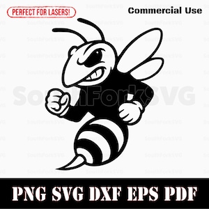 Hornet Middle High School Sports Team Mascot  | svg png dxf eps pdf | vector graphics design cut print dye sub laser digital files