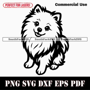 Pomerania accattonaggio svg png dxf eps pdf / grafica vettoriale stencil file di taglio laser clip art stampa download digitale istantaneo uso commerciale