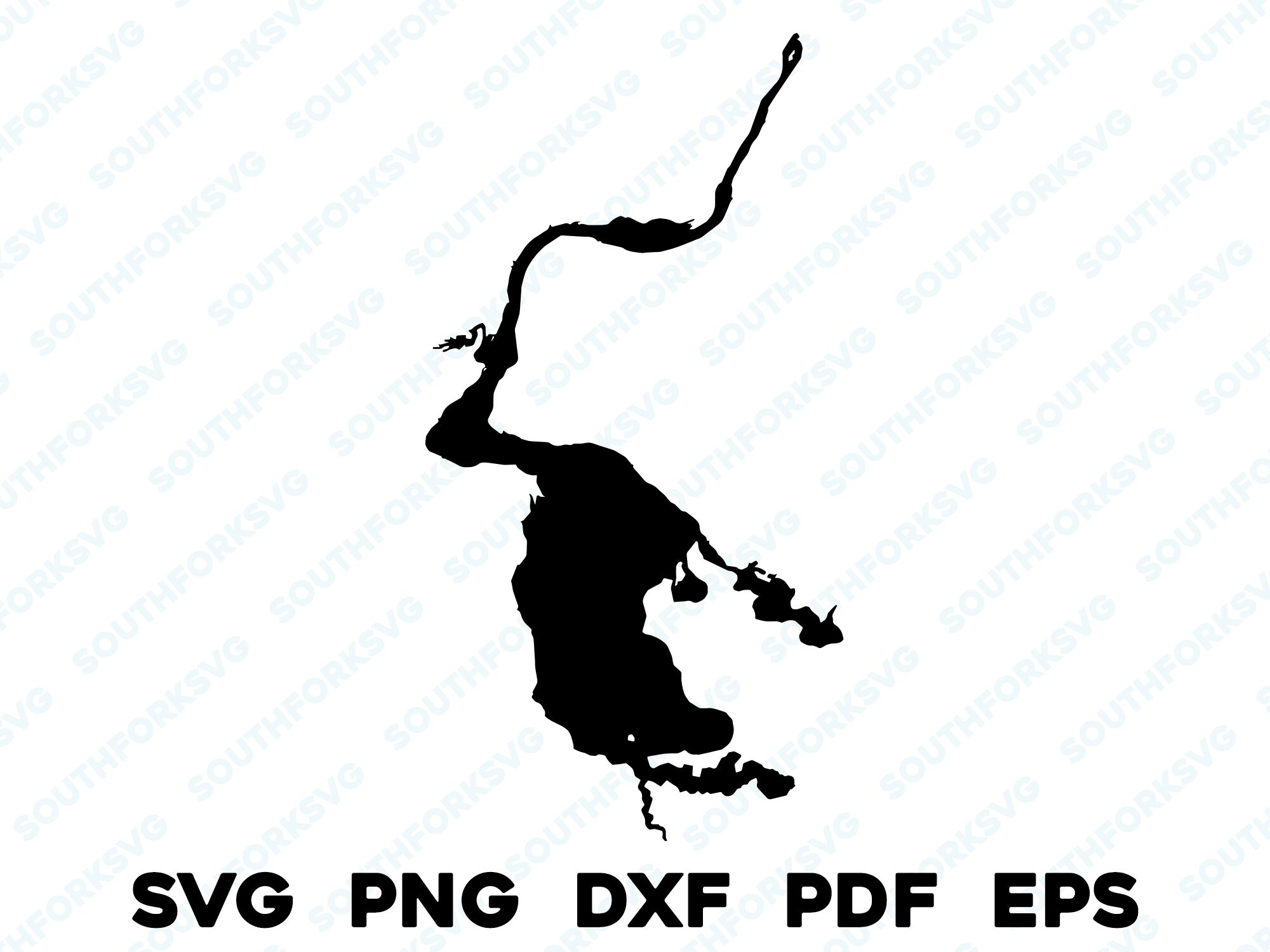Lake Wissota Wisconsin Map Shape Silhouette Svg Png Dxf Pdf Eps Vector