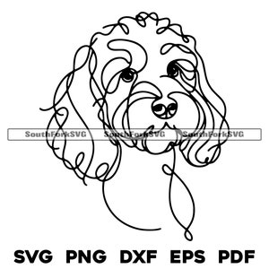 Cockapoo Hund Minimal Line Art Design svg png dxf eps pdf | Vektorgrafik Datei Laser Clip Art schneiden | sofortiger digitaler Download kommerzielle Nutzung