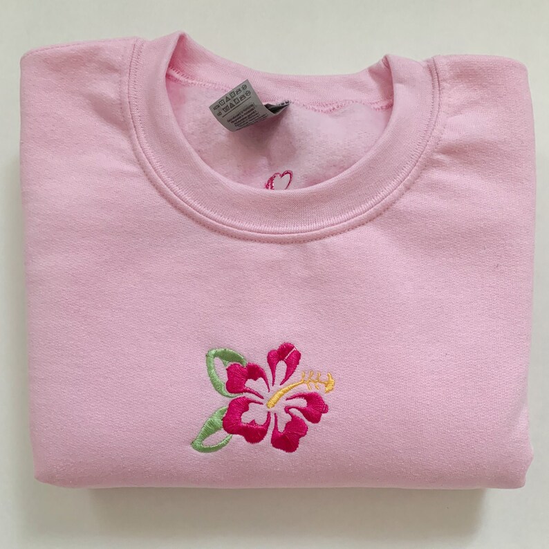Embroidered Crewneck Sweatshirt Etsy
