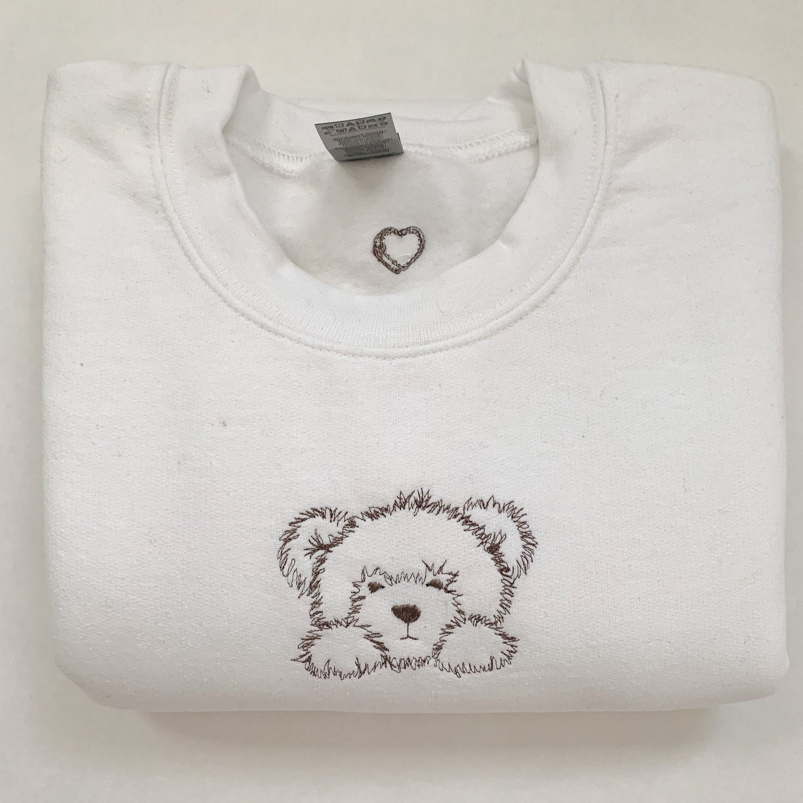 Crew Neck Animal Embroidered Sweatshirt