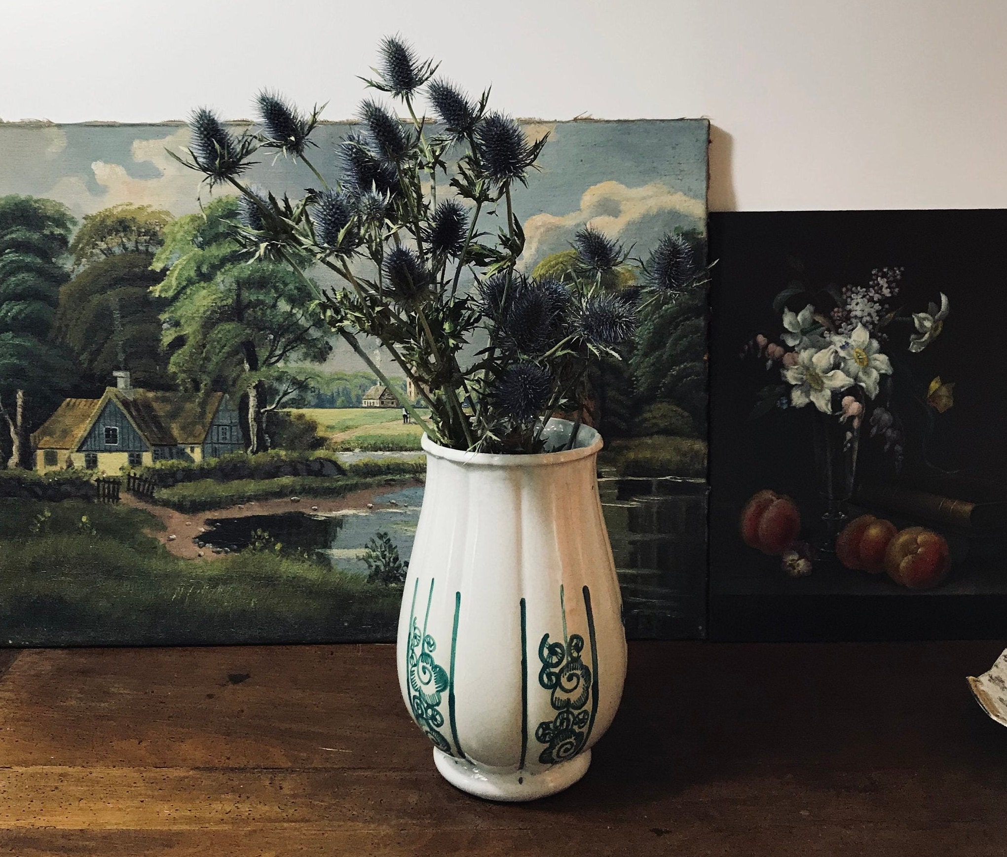 1930年代のひび割れた陶器の花瓶 - Etsy 日本