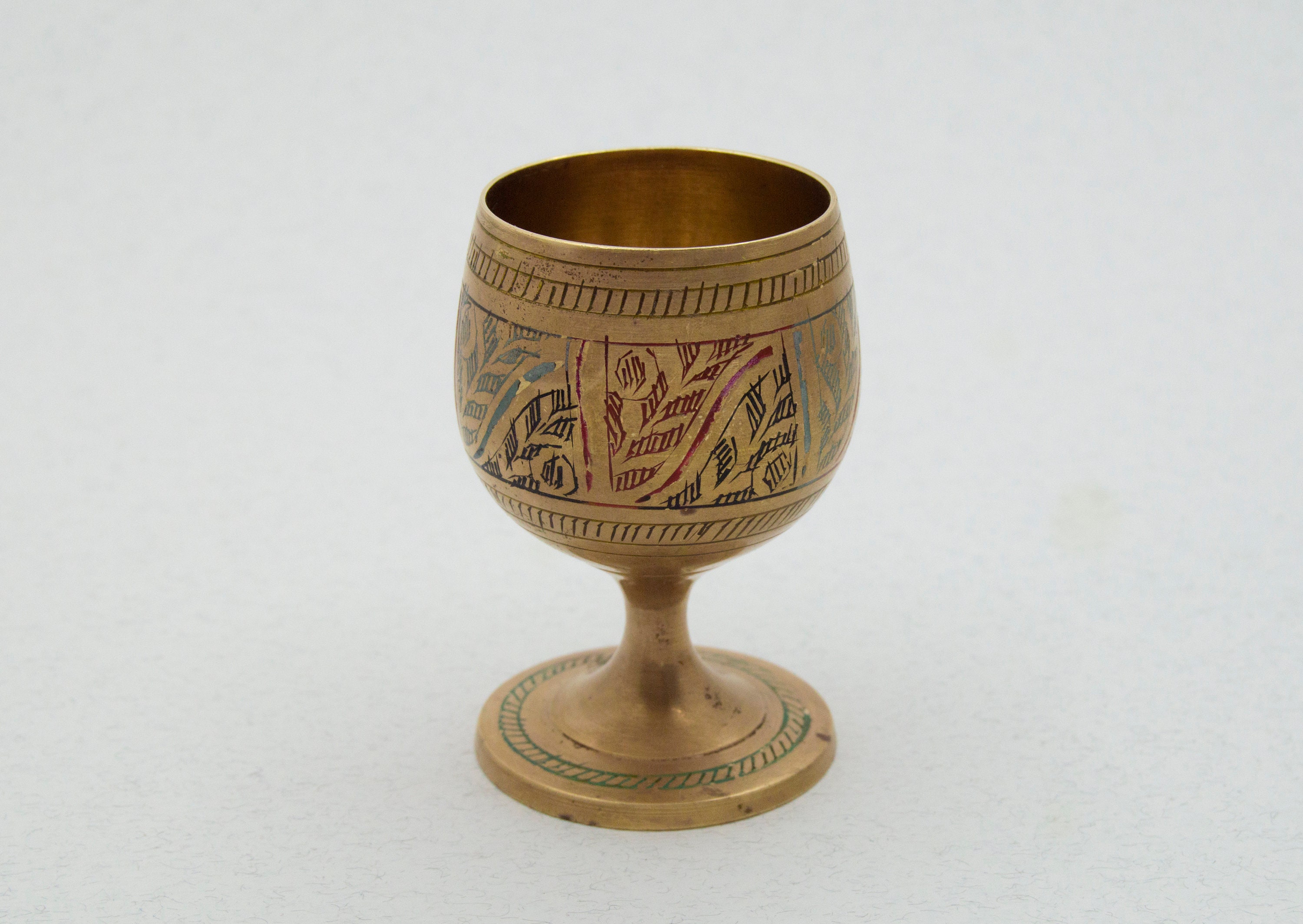 4 Brass Cups. Chromed Cups. Engraved Cups. Antique Brass Etsy UK