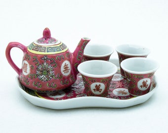 ヴィンテージ景徳鎮磁器酒器セット：アンティーク芸者茶器 - Etsy 日本