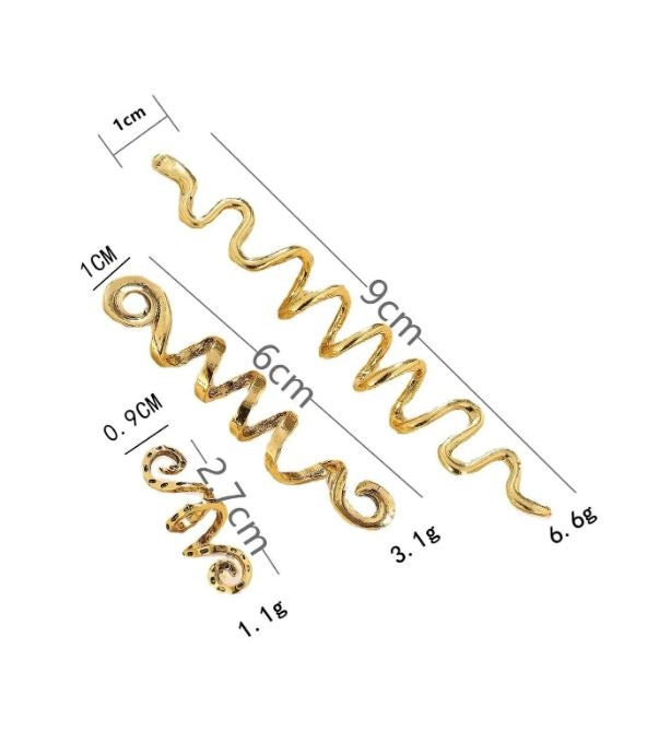 Fashionable Dreadlock Gold Snake Metal Braid Accessories Metal - Etsy
