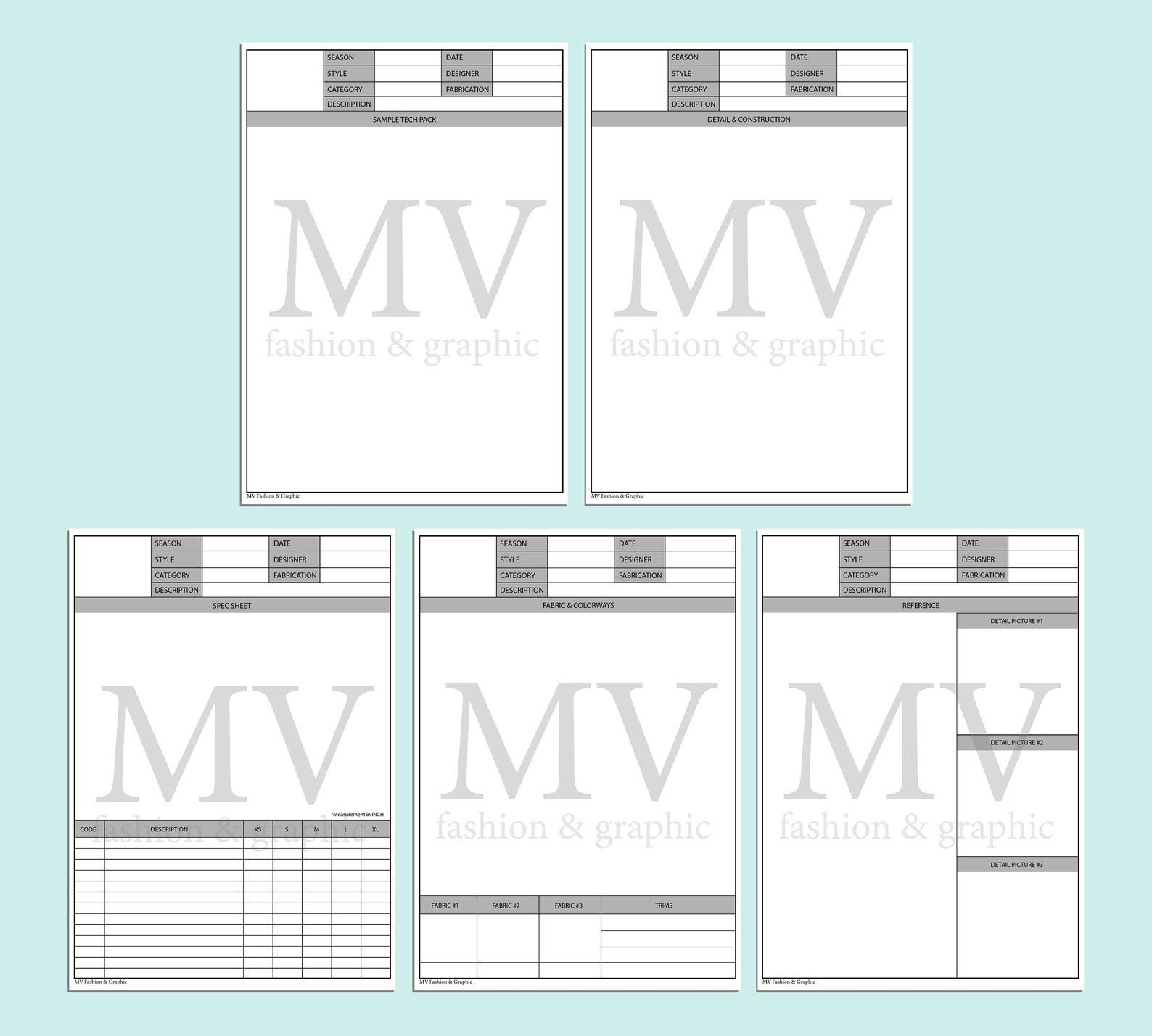 Tech Pack / Blank Template Tech Pack / Fashion Tech Pack / | Etsy