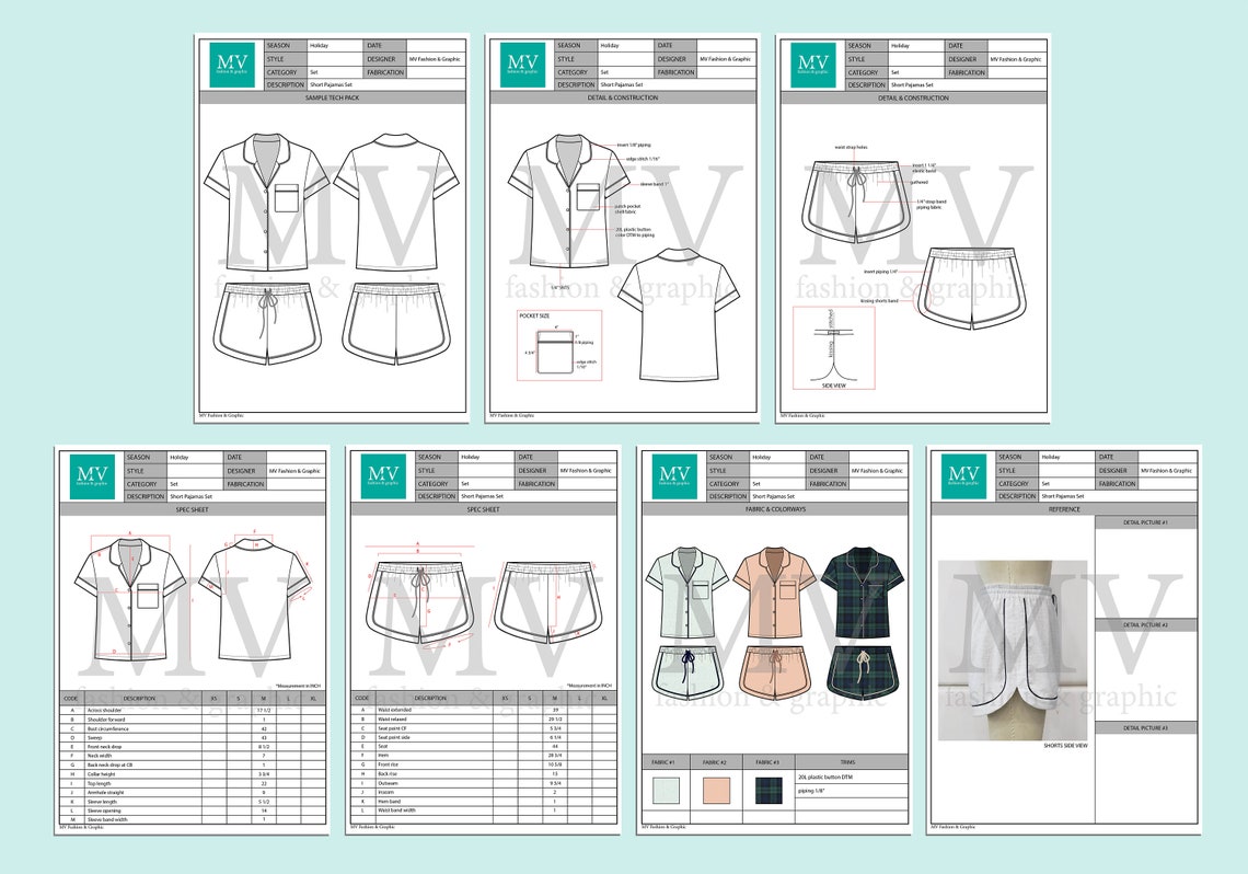 Technical Pack / Technical Drawing / Tech Pack / Clothing Etsy