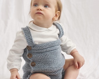 Knitted Baby Romper 6-9 months, Girl Romper, Blue Knitted Romper, Glitter Romper, Baby Girl Gift, Baby Wool Romper, Winter Romper