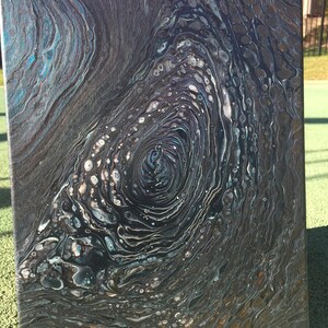 Dark Sea, Original Acrylic Pour Painting