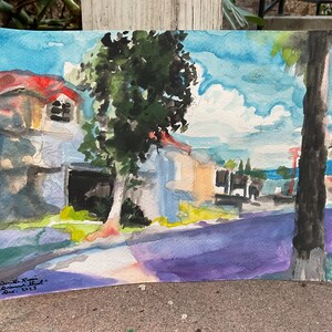 Watercolor and Pencil on Paper, “Diamond Street”