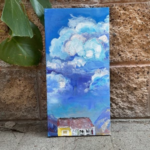 Castles And Clouds, Original Acrylic Canvas Painting