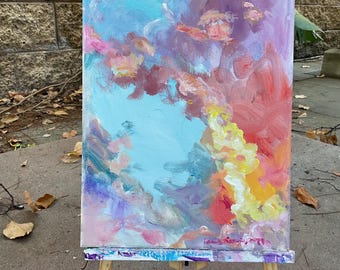 Sunset Clouds, Original 9/12” Acrylic Painting