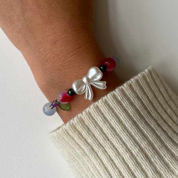 süßes Blumen-Schleifenarmband mit Gummiband