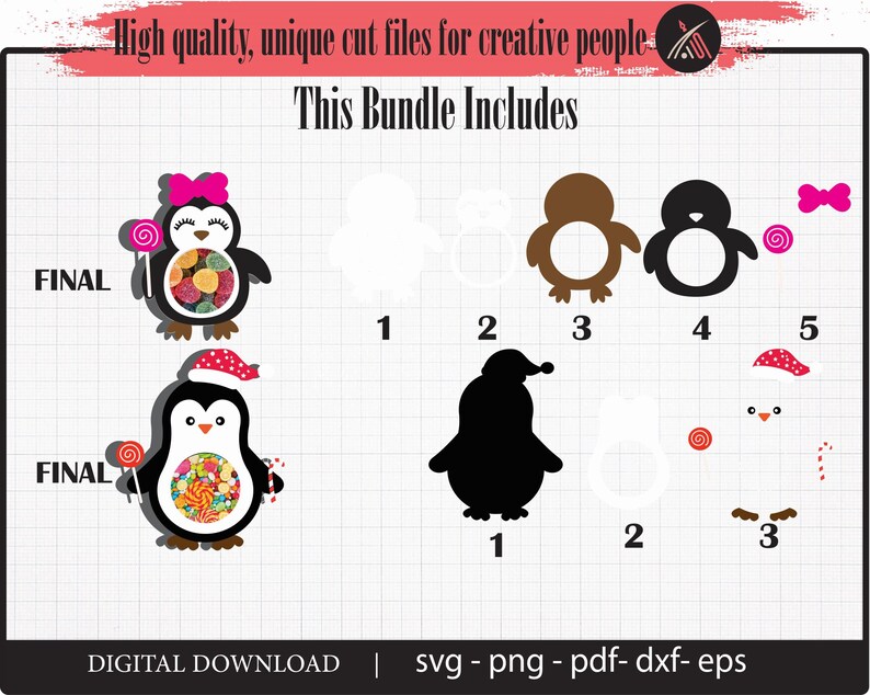 82 Christmas Candy Dome Mega SVG Bundle Candy Ornament SVG - Etsy