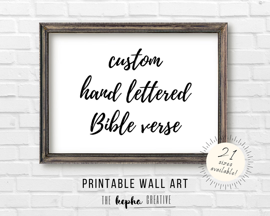 Custom Hand Lettered Bible Verse | Custom Print | Personalized Print ...