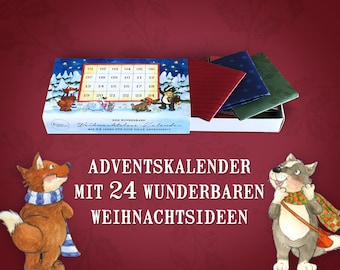 Adventskalender 24 Weihnachtslose, Tiere, 11 x 6.5 x 2.1 cm, Weihnachten, Advent, Lose, Ideen, Aufgaben, Inspiration, Waldtiere