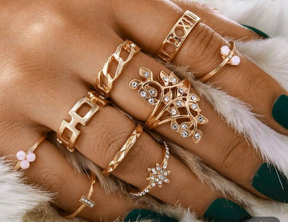 Boho Knuckle Rings Set Gold Stackable Finger Rings Midi Size Joint Knuckle  Rings Hand Accessories For Women And Girls 8pcs | Fruugo NO