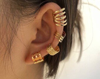 4pcs / Gold Ear Cuff Set Ear Wrap,Dainty Ear Cuff,Ear Cuff Earring ,No Piercing,Gift for Her,Birtday Gift''''