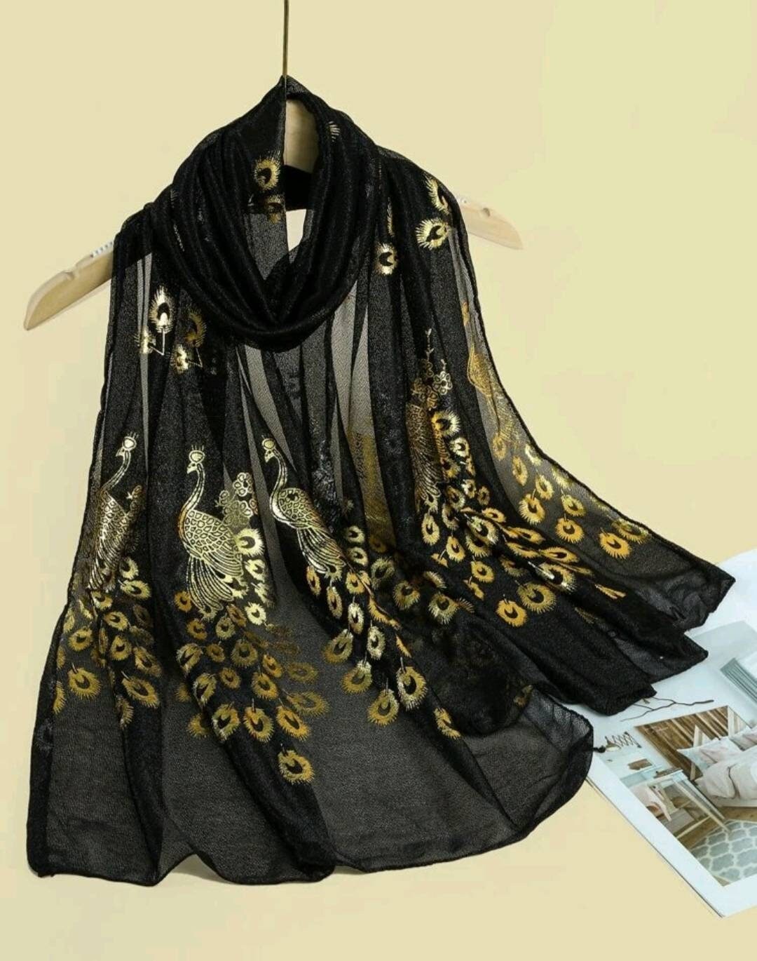 Black with White Bows Scarf main image 1