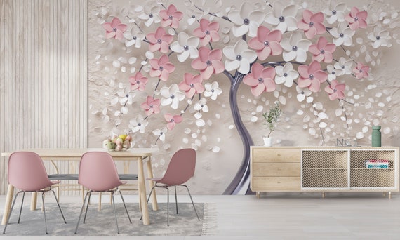 Pink 3d Floral Wallpaper For Girls Bedroom Wall Contact Paper 3d Texture  Wall Sticker Home Decor Wall Paper In Rolls - Wallpapers - AliExpress