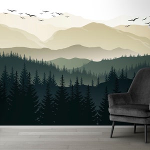 Papier peint pour chambre d'enfant, paysage forestier, nature, forêt tropicale, papier peint mural pour salon, papier peint texturé amovible facile à coller