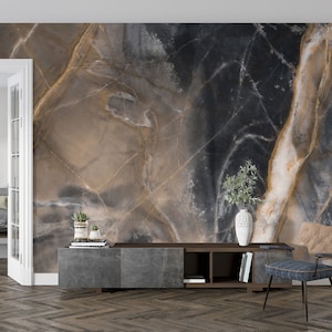 Luxury Dark Colors Marble Pattern Wallpaper, Marble Design Self Adhesive Peel and Stick Removable Wall Murals, Modern Marble Wall Murals