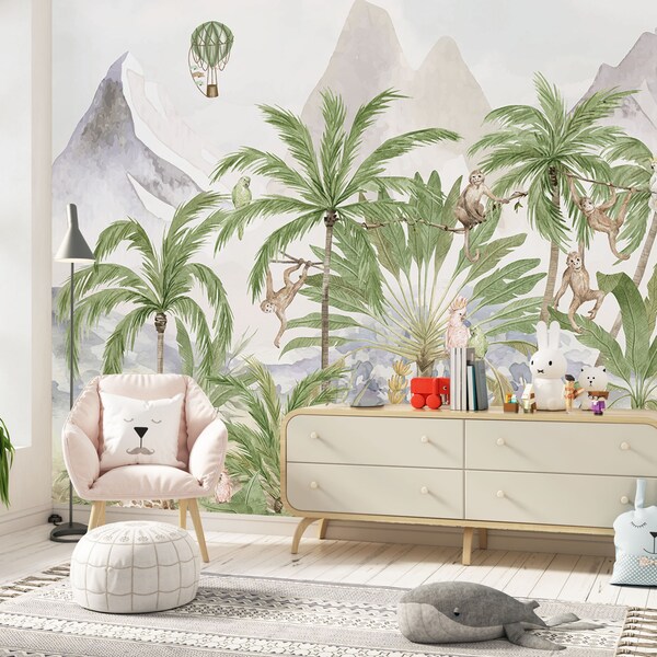 Jungle Removable Wallpaper Etsy