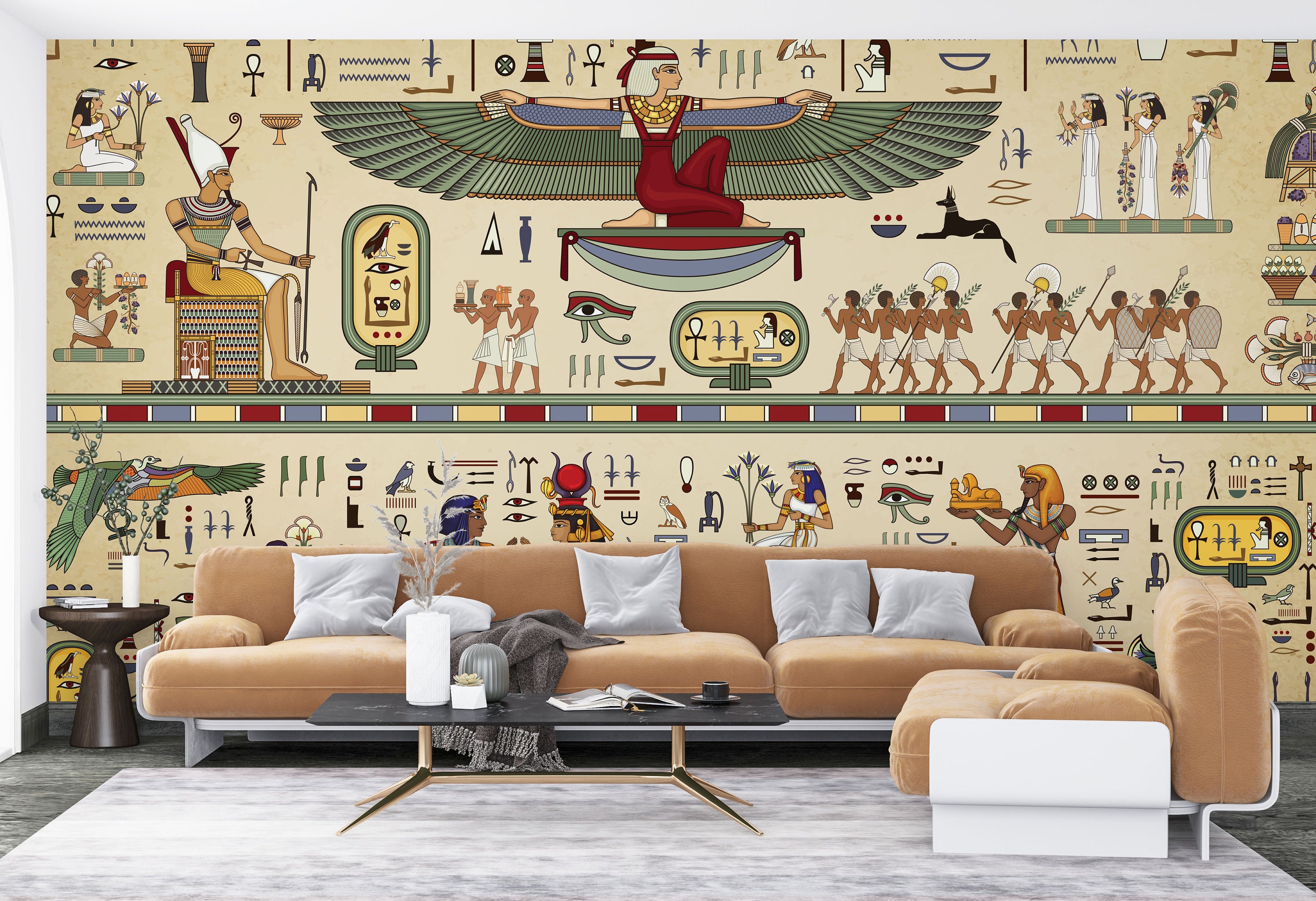 Ancient Egypt Mythology Wallpaper | Egyptian Historical Wall Frescoes ...
