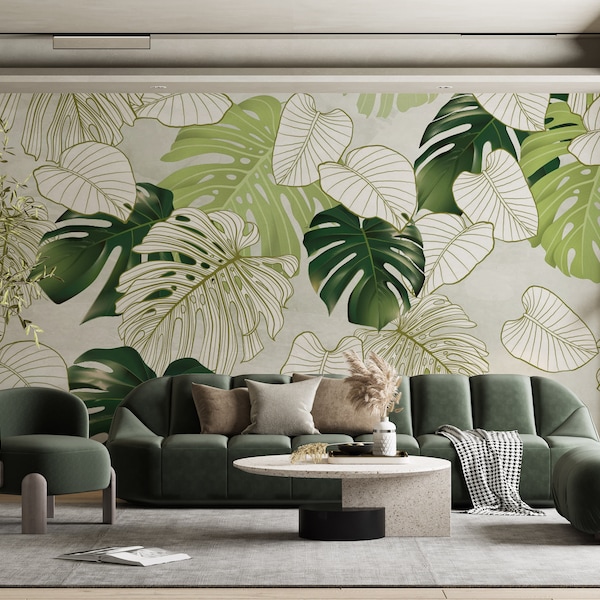 Monstera Wallpaper - Etsy Australia