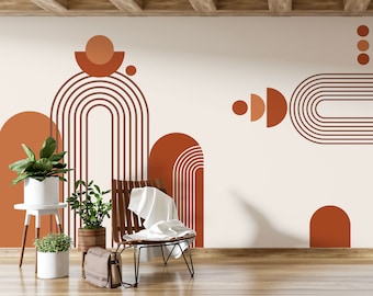 Boho Wandbilder - Abstrakte selbstklebende Tapete - modernes Wandbild