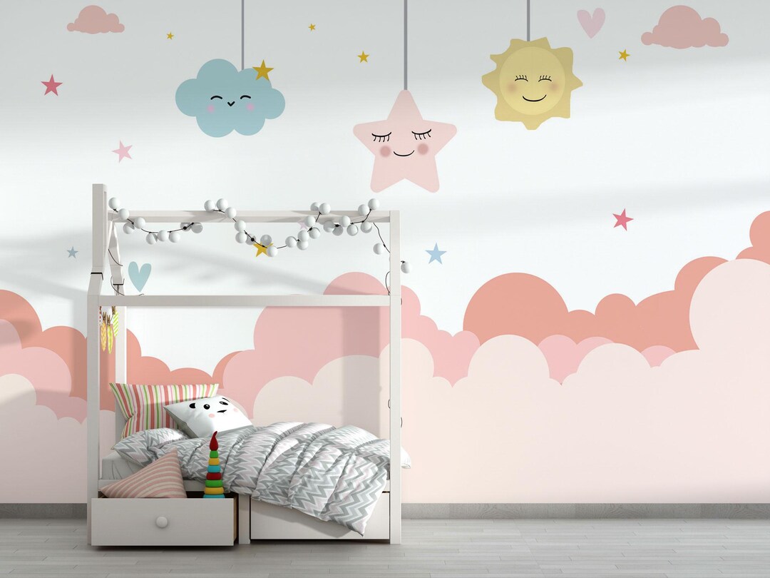 Pastel Sky Wallpaper Mural | Peel and Stick Cloud Decal - Etsy