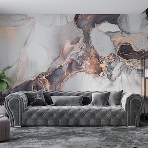 Luxury Marble Pattern Rose Gold Look Wallpapers - Stunning Marble Effect Wallpaper - Modern Abstract Wall Art for Living Room Decor
