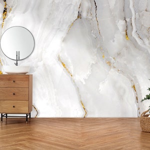 Luxury Marble Pattern Gold Look Wallpaper, Self Adhesive Peel and Stick Wall Murals, Marble Pattern Wallpaper, Marble Design Wallpaper Decor
